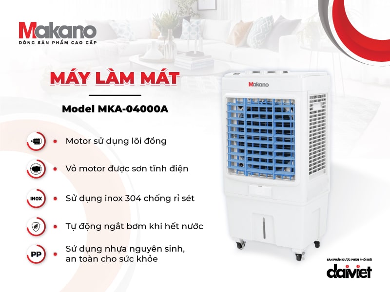Mỗi linh phụ kiện của máy làm mát Makano MKA-04000A đều được đầu tư chất lượng